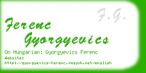 ferenc gyorgyevics business card
